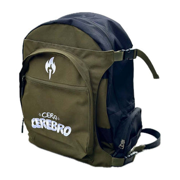 Mochila Porta Skate 4bidden Skateshop x Cera Cerebro Negro/Olivo