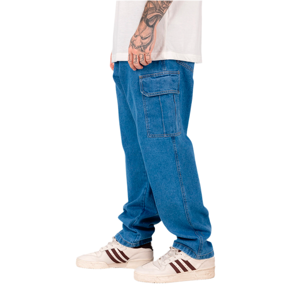 Pantalón Cargo Jean Overtake Blue