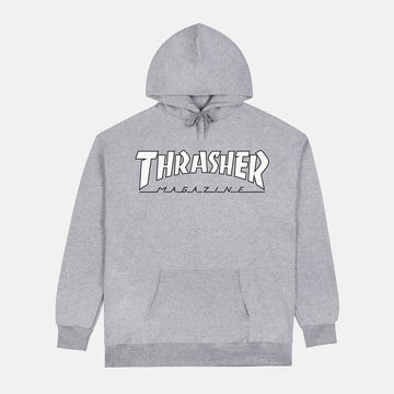 Polera Con Capucha Thrasher Outlined Gray/White