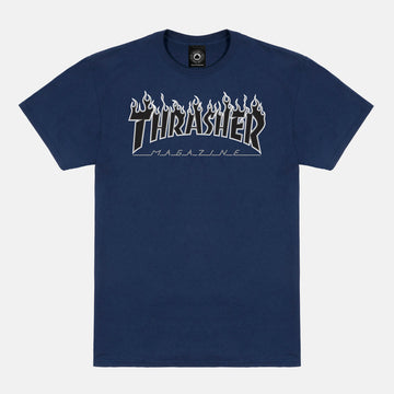 Polo Thrasher Flame Logo Navy/Black