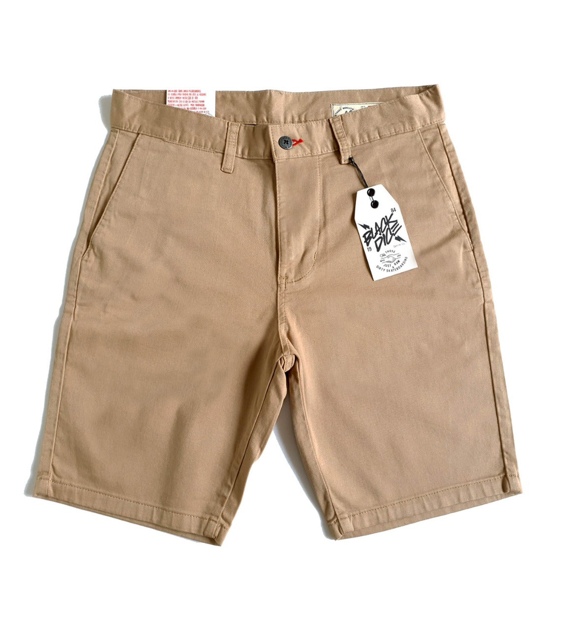 Short Black Dice Chino Beige
