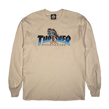 Polo Thrasher Manga Larga Leopard Mag Sand