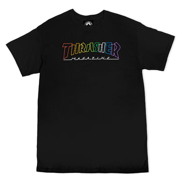 Polo Thrasher Outlined Rainbow Mag Black