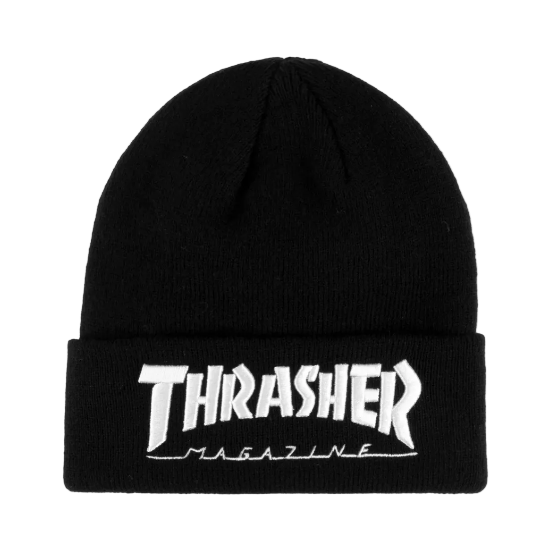 Chullo Thrasher negro con logo bordado Skate Mag en la parte frontal
