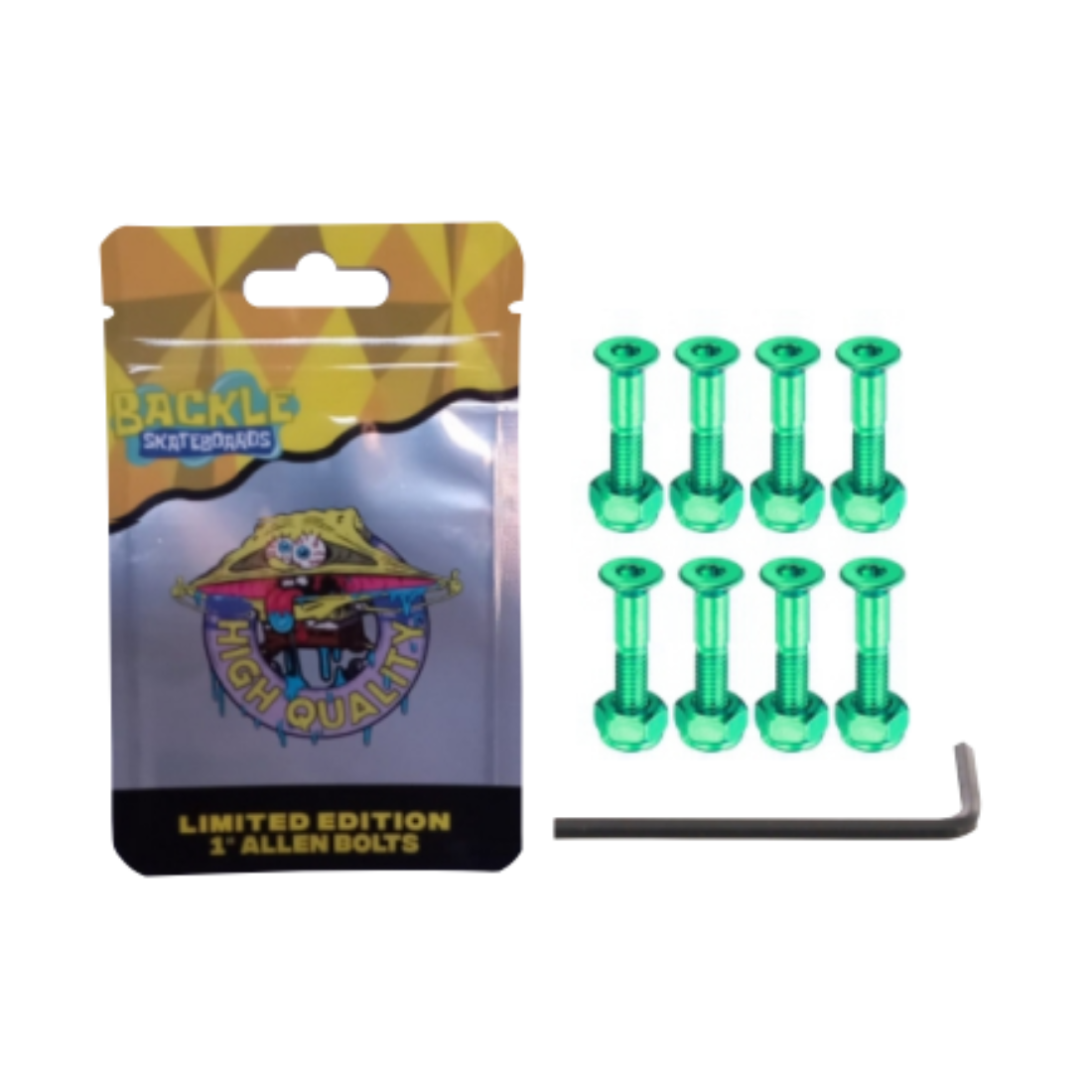 Estoboles Allen Backle Metallic Green 1 pulgada para skate