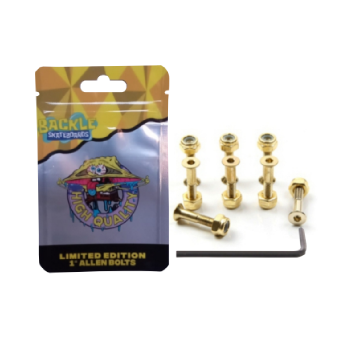 Estoboles Allen Backle Metallic Yellow 1 pulgada para skate