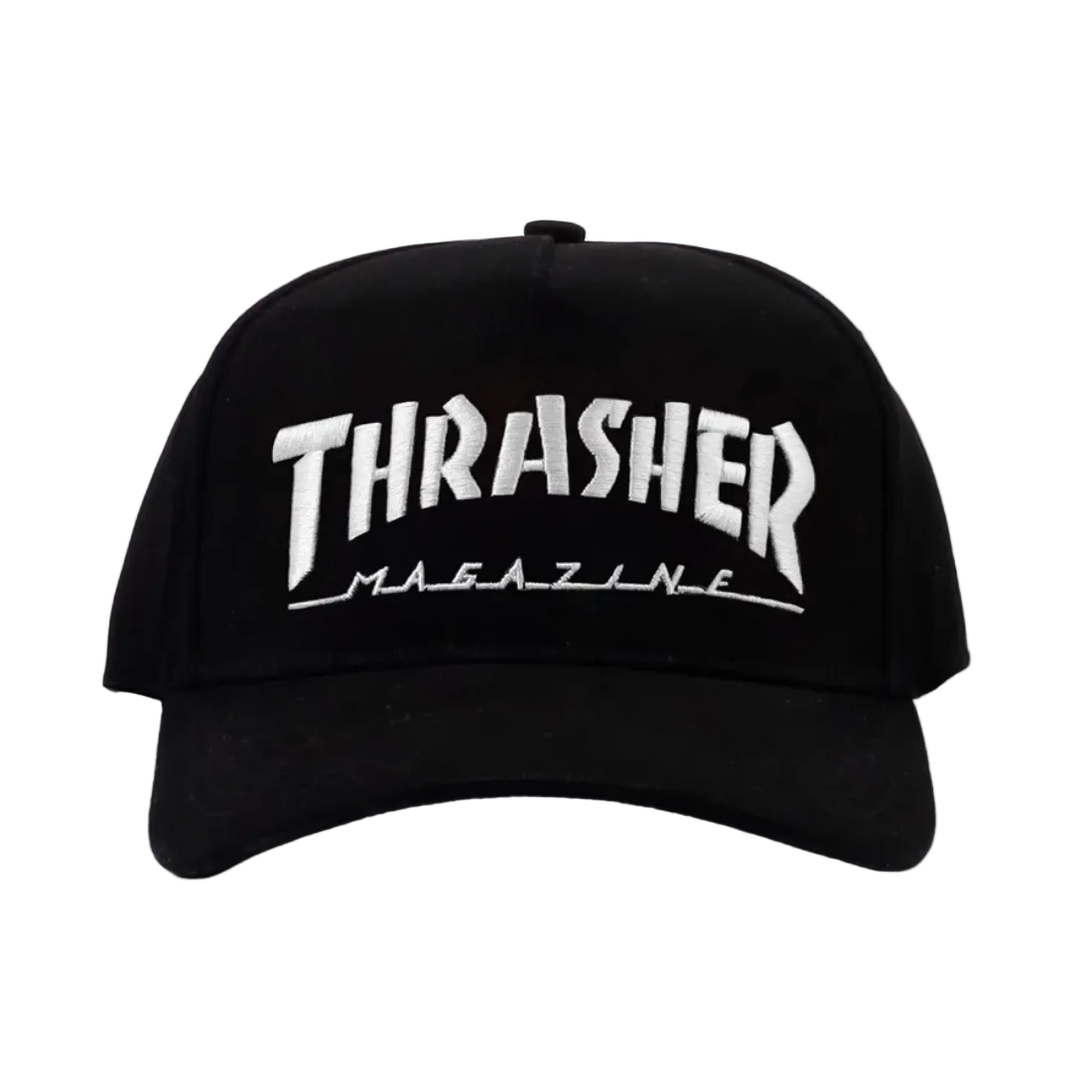Gorra de béisbol Thrasher negra con logo Mag Logo bordado en blanco