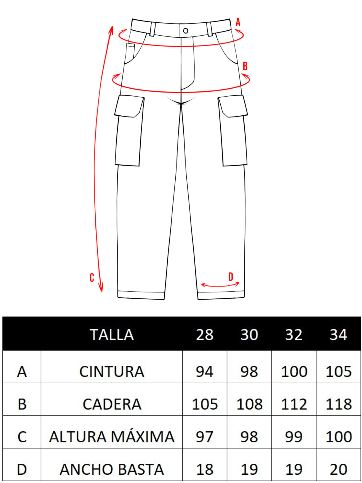 Pantalón Cargo Jean Overtake Retro Blue