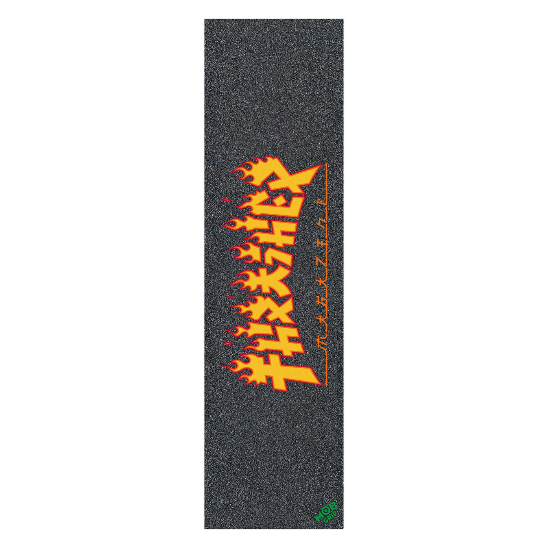 Lija Mob Grip Thrasher Monster Flame negra con gráfico flame naranja