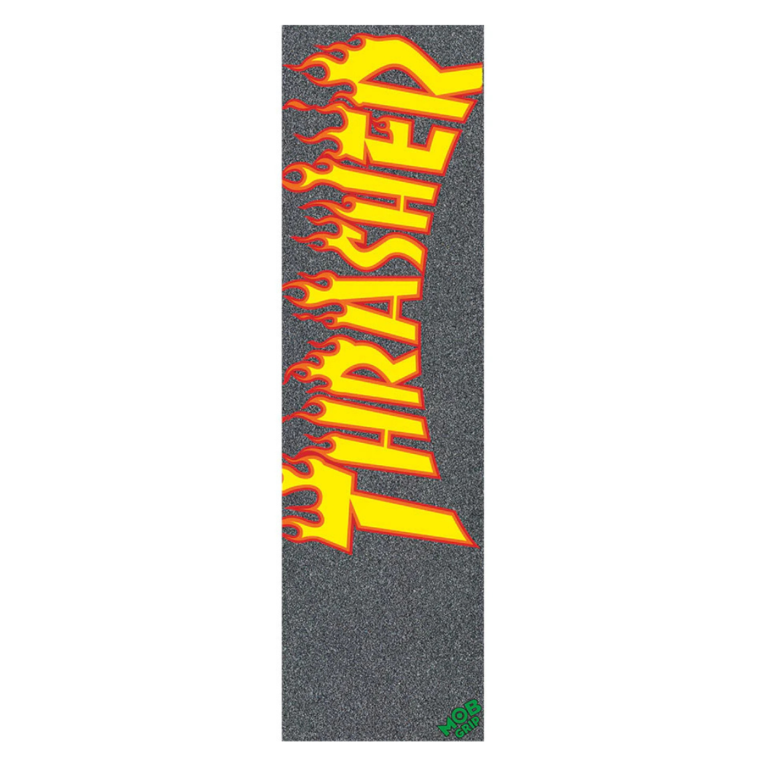 Lija Mob Grip Thrasher Flame amarilla y naranja para skateboard