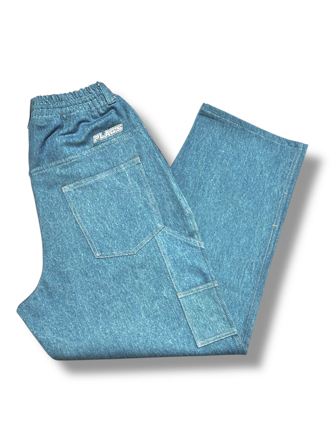 Pantalón Plag’s baggy carpintero denim claro con bolsillo lateral