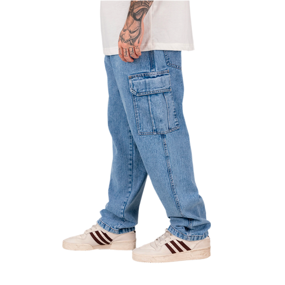 Pantalón Cargo Jean Overtake Retro Blue