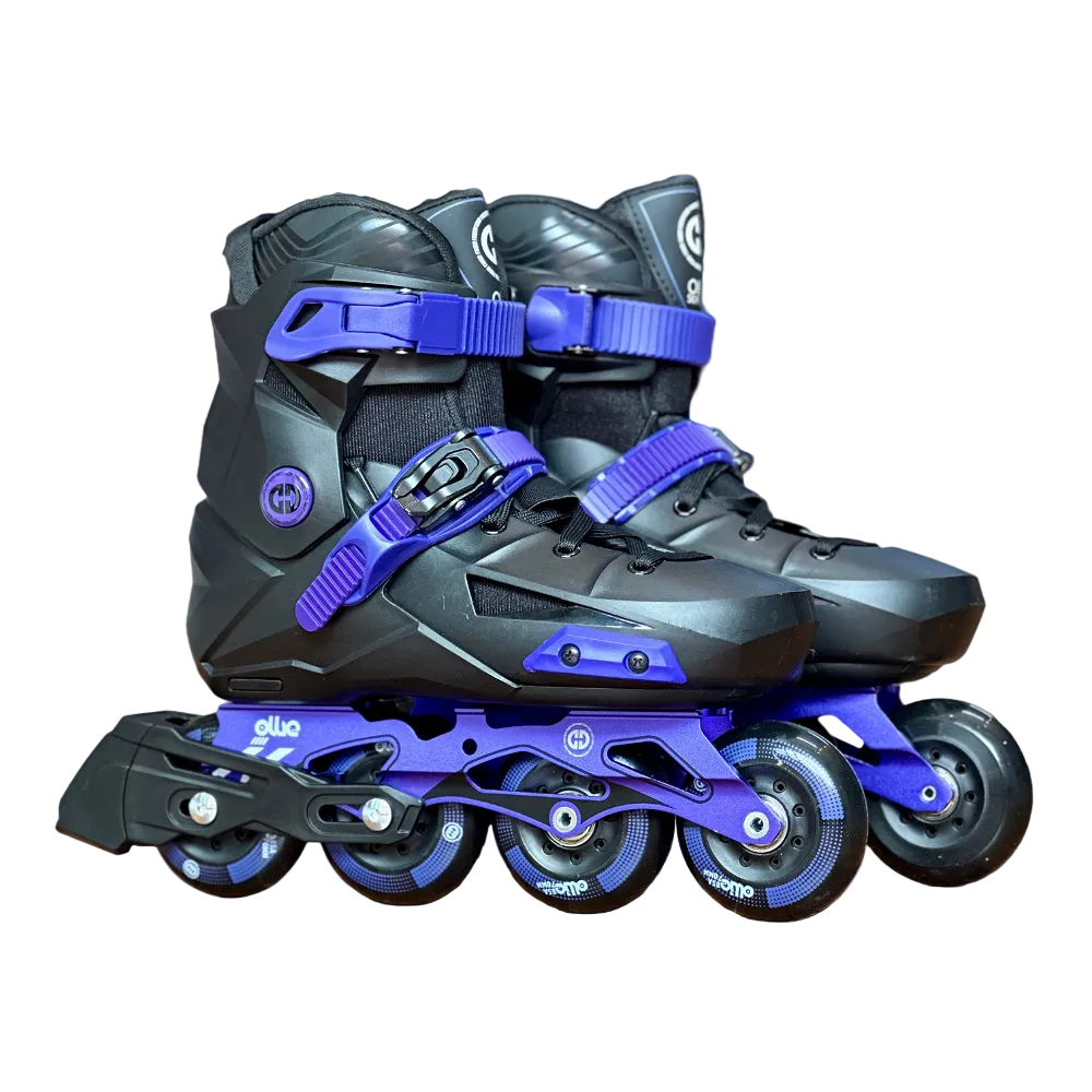 Patines OLLIE Black Purple expansibles talla 36-39 con chasis de aluminio y ruedas urbanas 76 mm