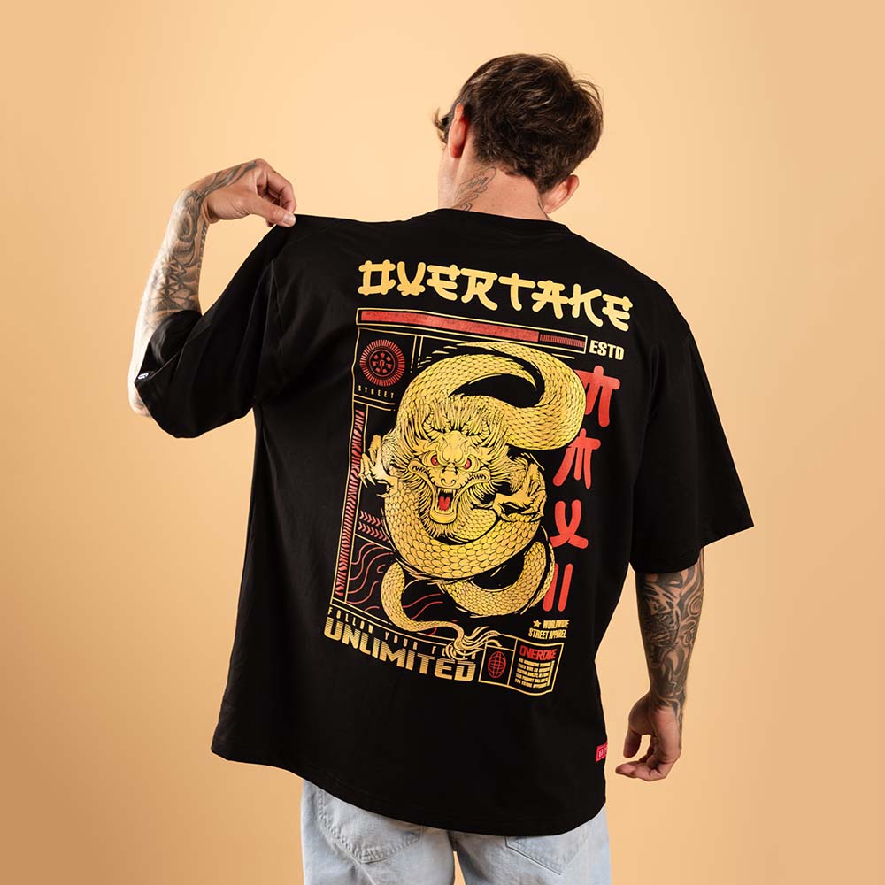 Polo Oversize Overtake Black Dragon