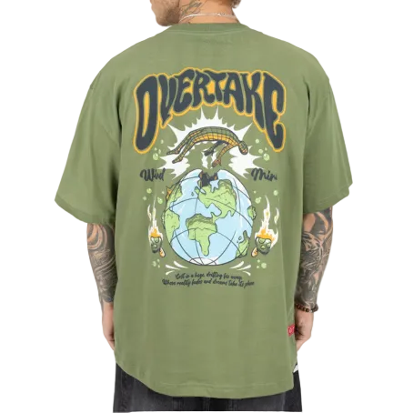 Polo oversize Overtake Wind Mind vista posterior con estampado gráfico