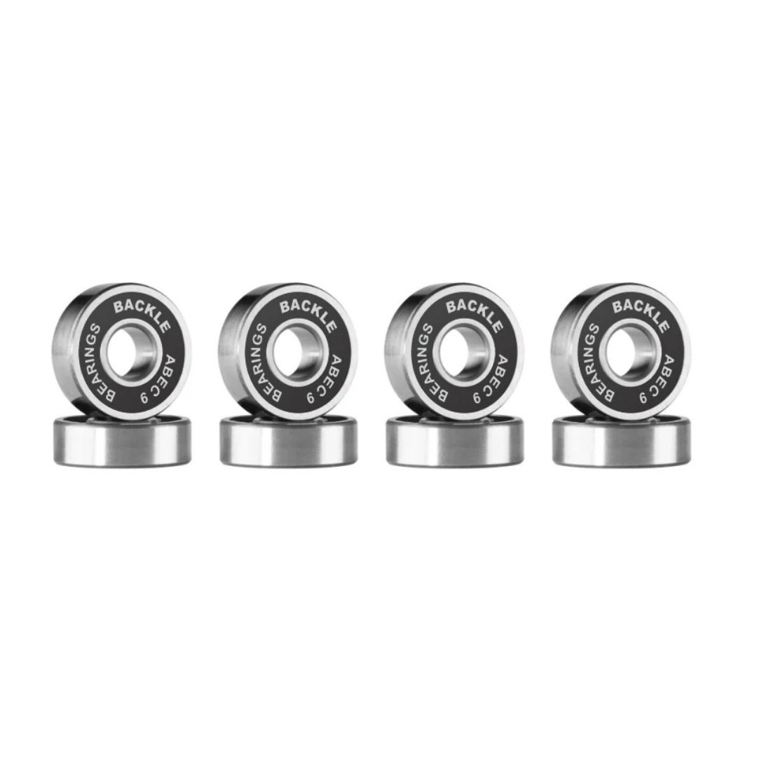 Rodamientos Backle Premium ABEC 9 Black con sello negro en set de 8 unidades