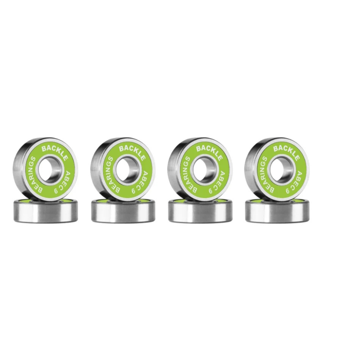 Rodamientos Backle Premium ABEC 9 Green con sello verde en set de 8 unidades