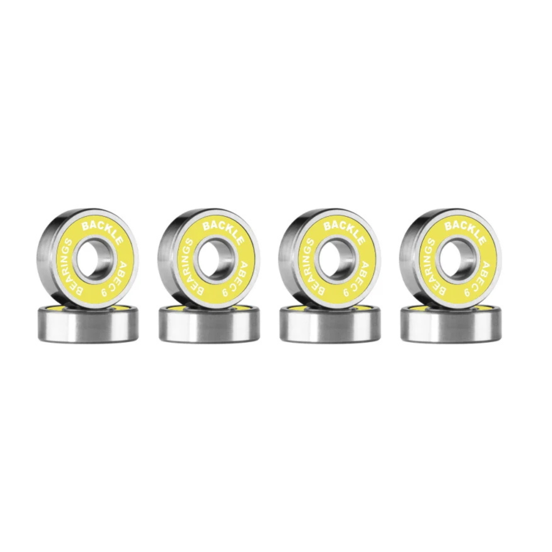 Rodamientos Backle Premium ABEC 9 Yellow con sello amarillo en set de 8 unidades