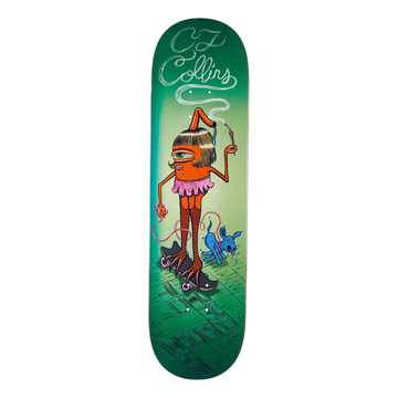 Tabla Toy Machine CJ Collins Sect Girl 8.5 con gráfico surrealista y personaje ilustrado