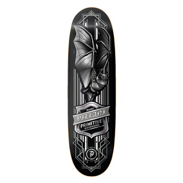 Tabla Primitive Franky Villani Bat 8.5 negra con gráfico gris de murciélago