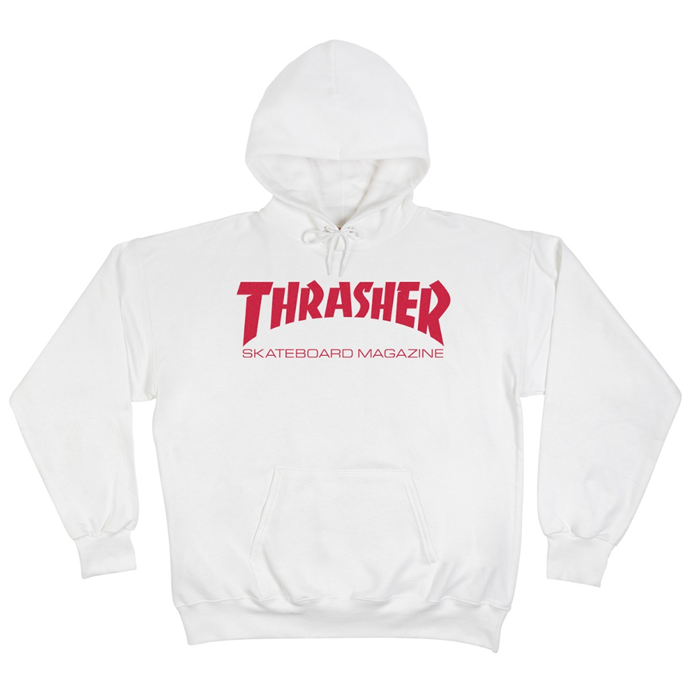 Polera Con Capucha Thrasher Skate Mag White/Red