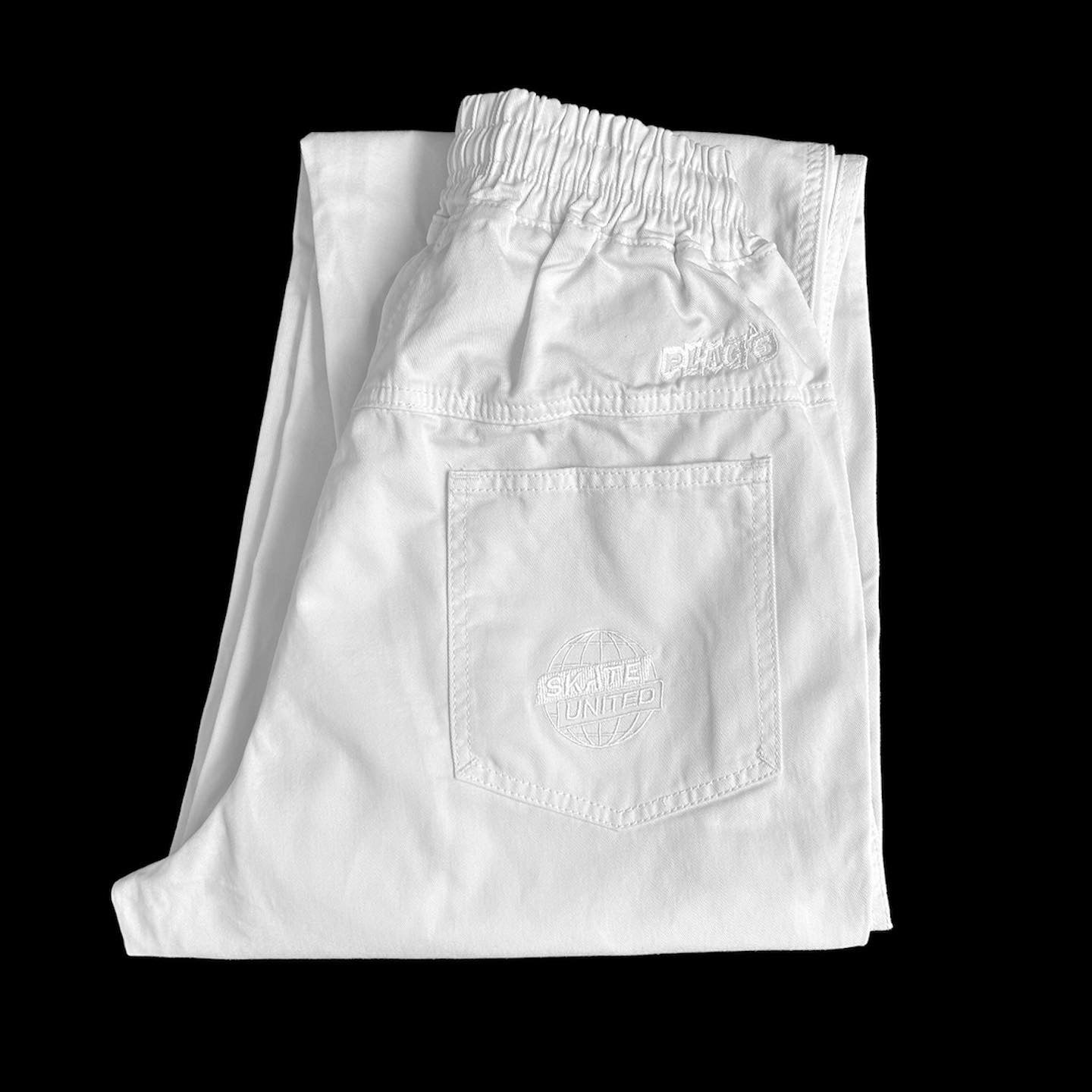 Pantalón Baggy Plag's Colab Skate United Blanco