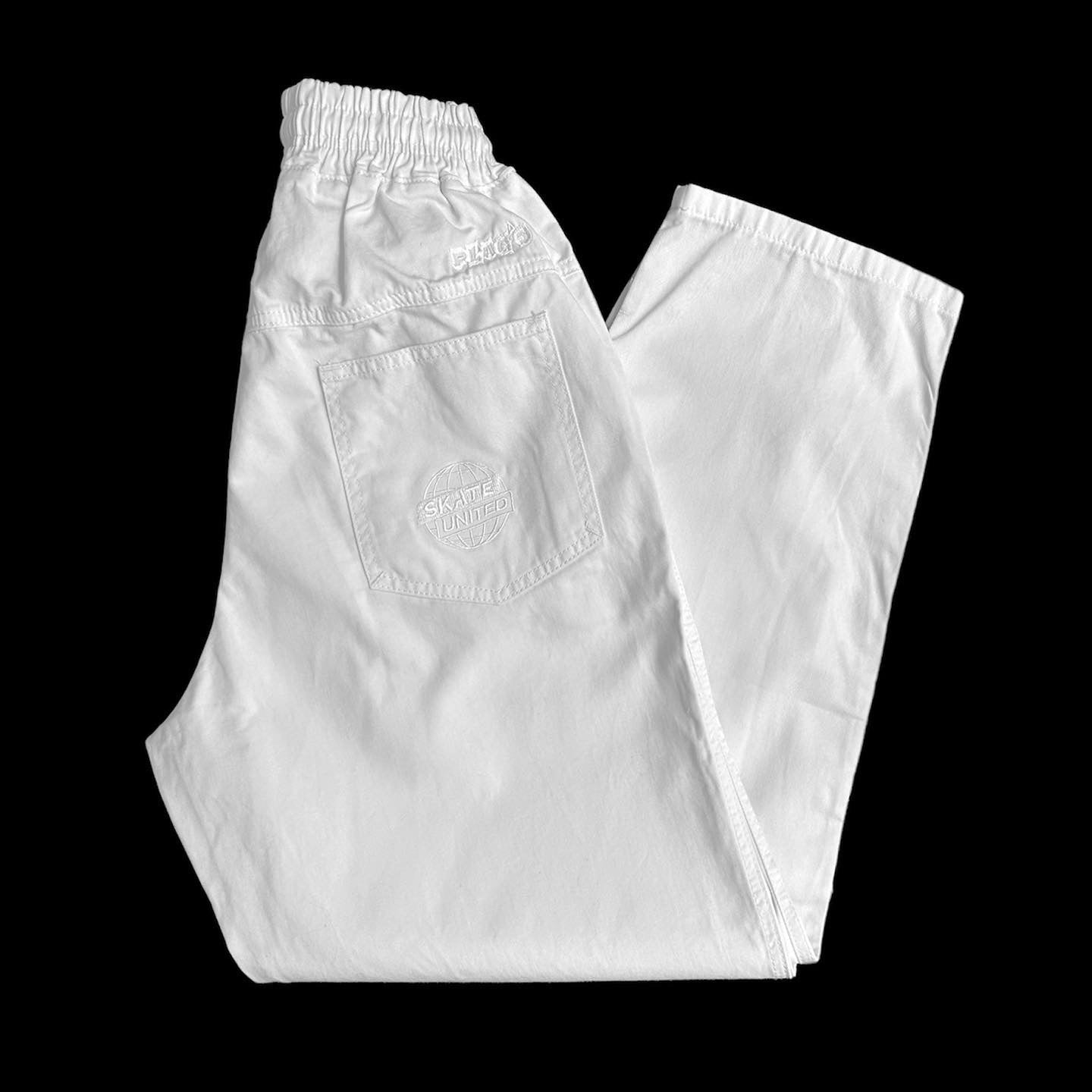 Pantalón Baggy Plag's Colab Skate United Blanco