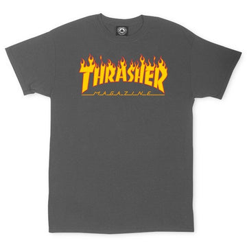 Polo Thrasher Flame Logo Charcoal