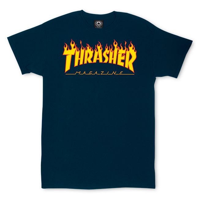 Polo Thrasher Flame Logo Navy