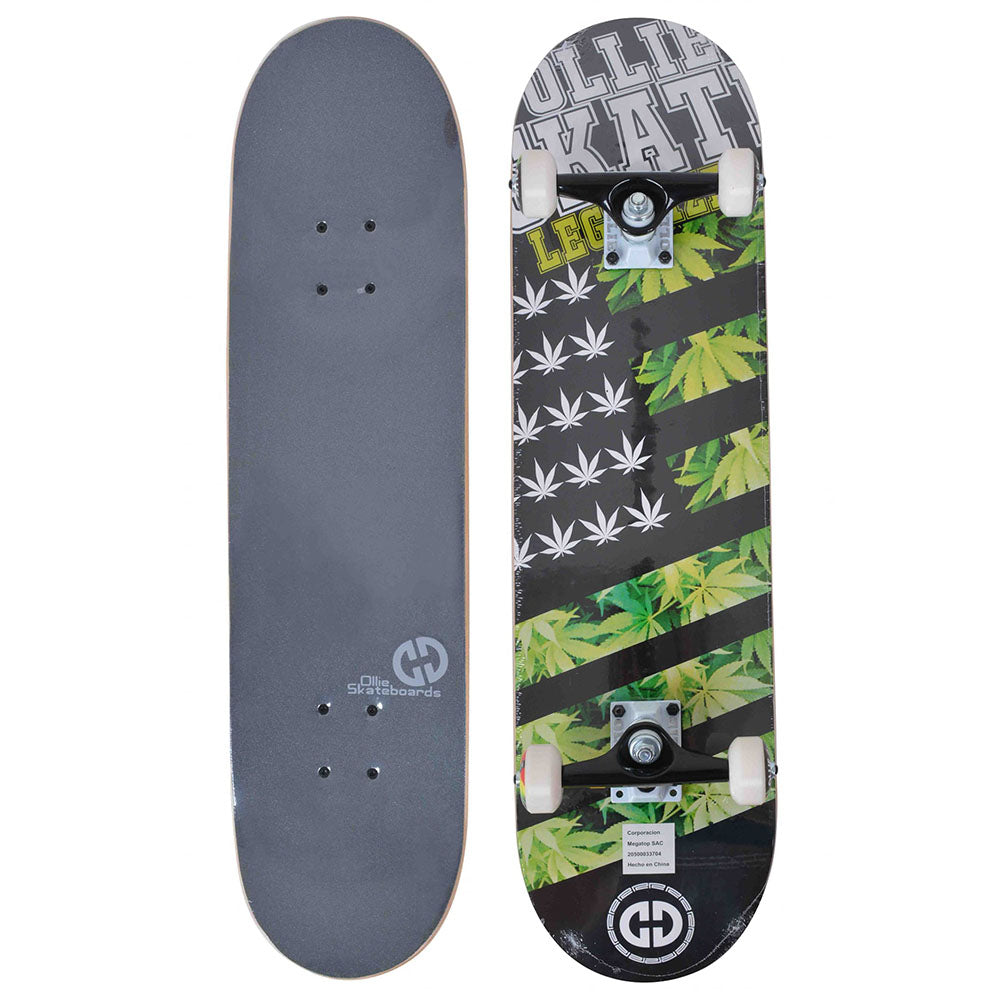 Skate completo Ollie Legalize 7.75 pulgadas para principiantes con envío gratuito en Perú.